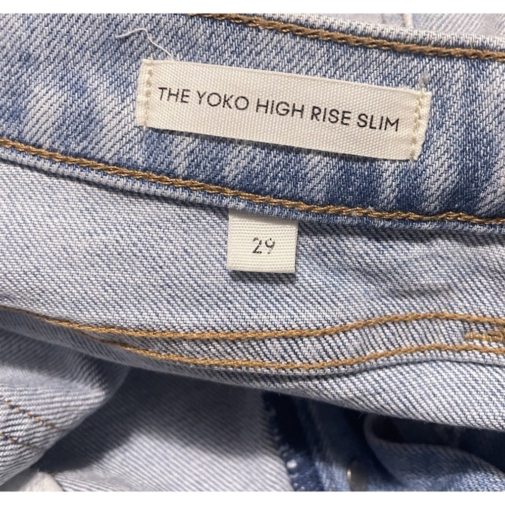 Denim Forum The Yoko High Rise Slim Jean Raw Hem‎ Size 29 Comfort Casual Summer - Picture 5 of 14